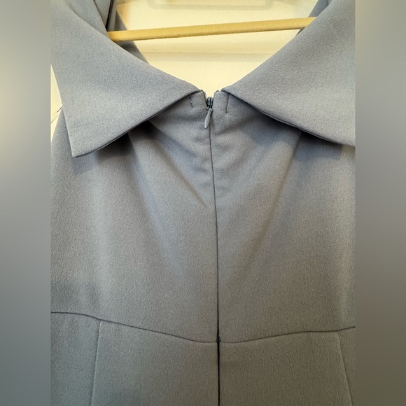 NWT Lulus Blue Grey Off The Shoulder Maxi Dress Wedding Guest Dress Formal Dress - Picture 7 of 12